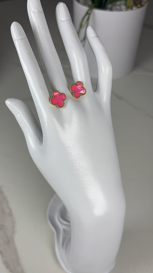 Boucle d’oreille rose fuchsia