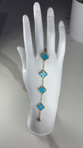 Bracelet trèfle turquoise