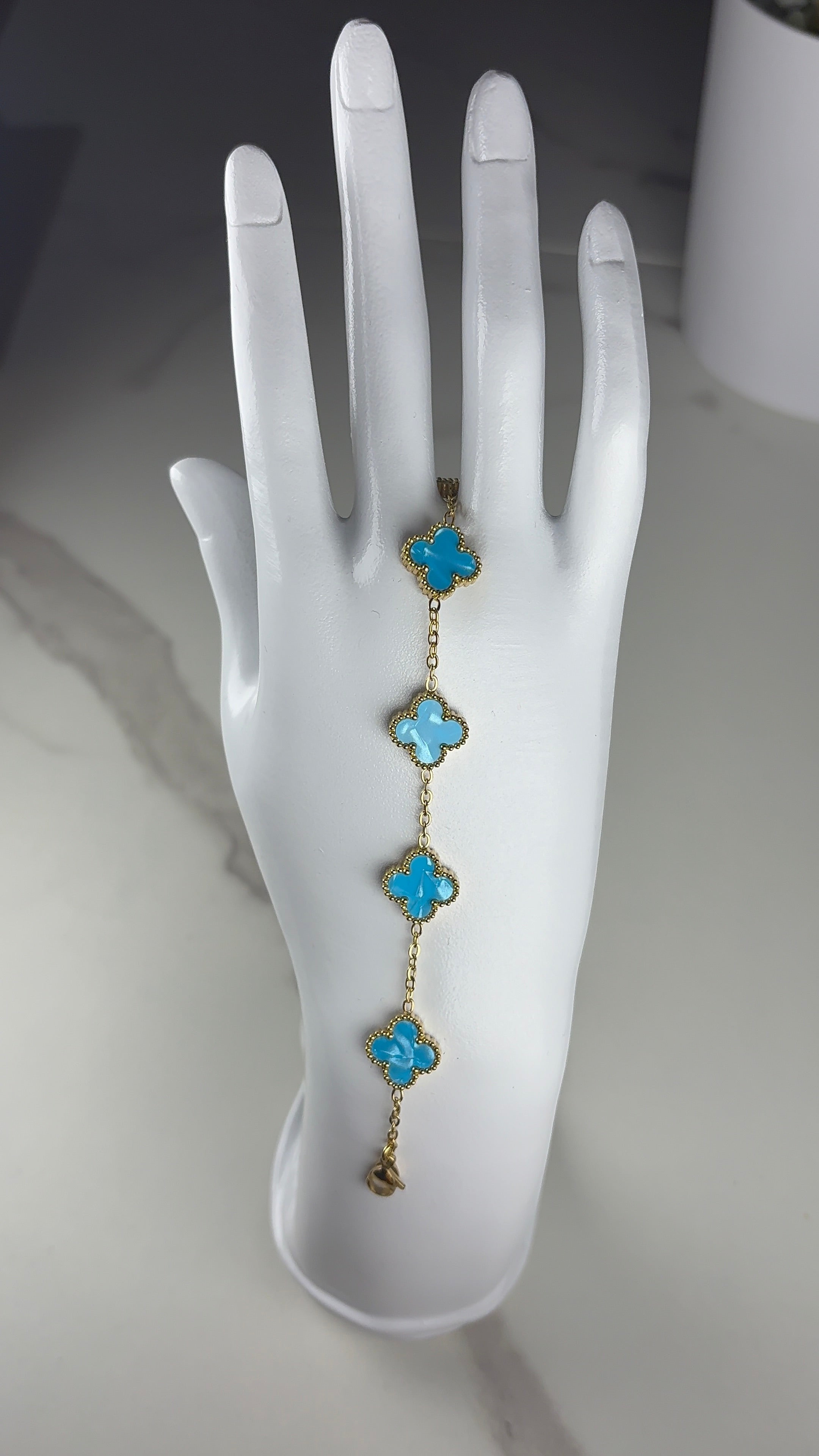 Bracelet trèfle turquoise