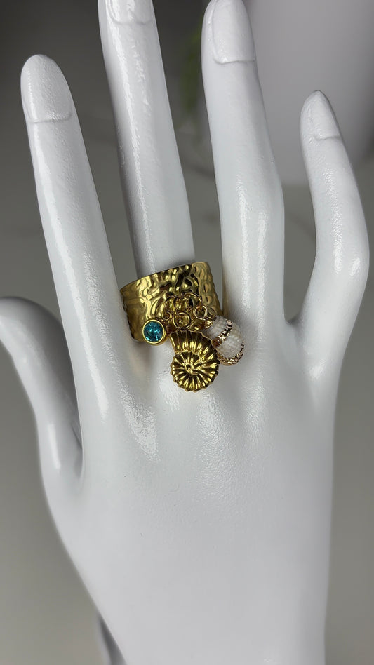 Bague breloque coquillage