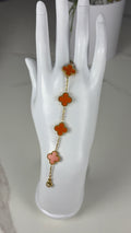 Bracelet trèfle orange