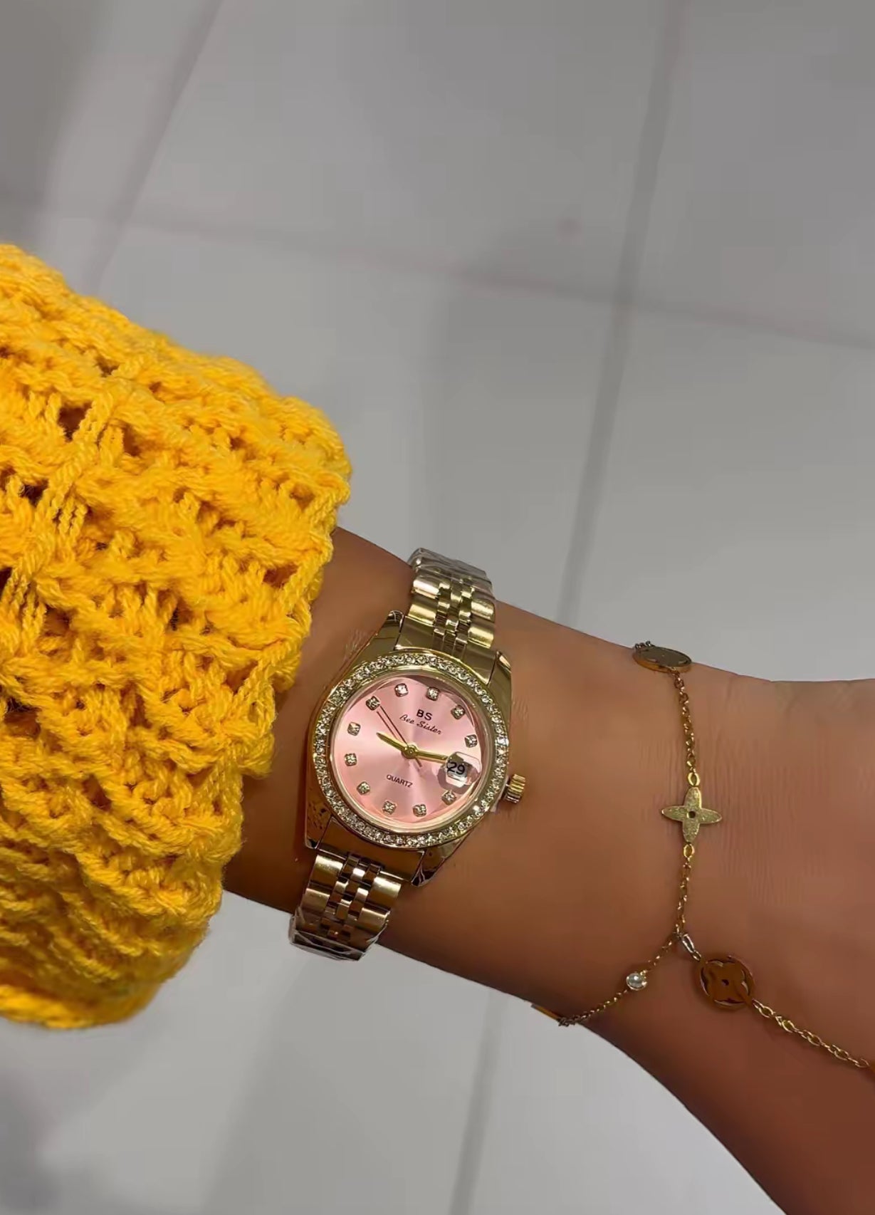 Montre cadran rose