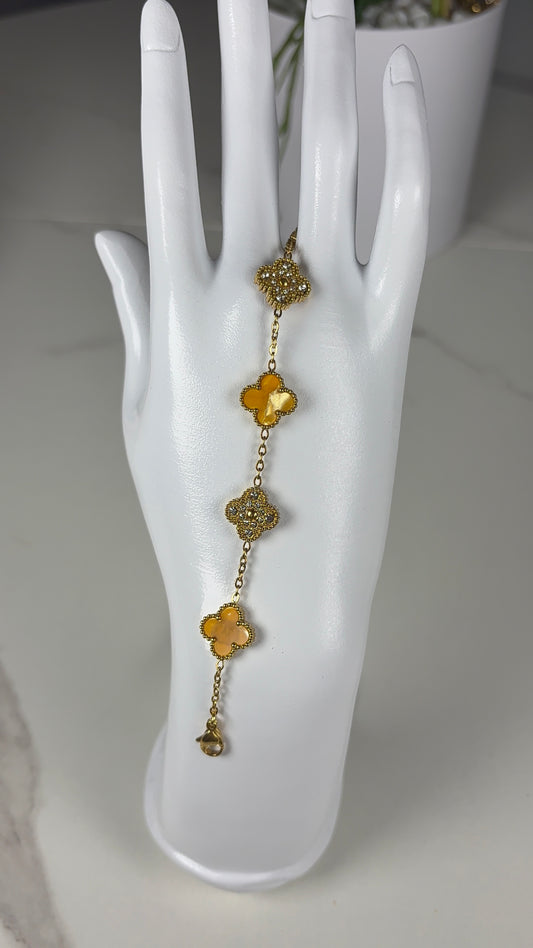 Bracelet trèfle jaune