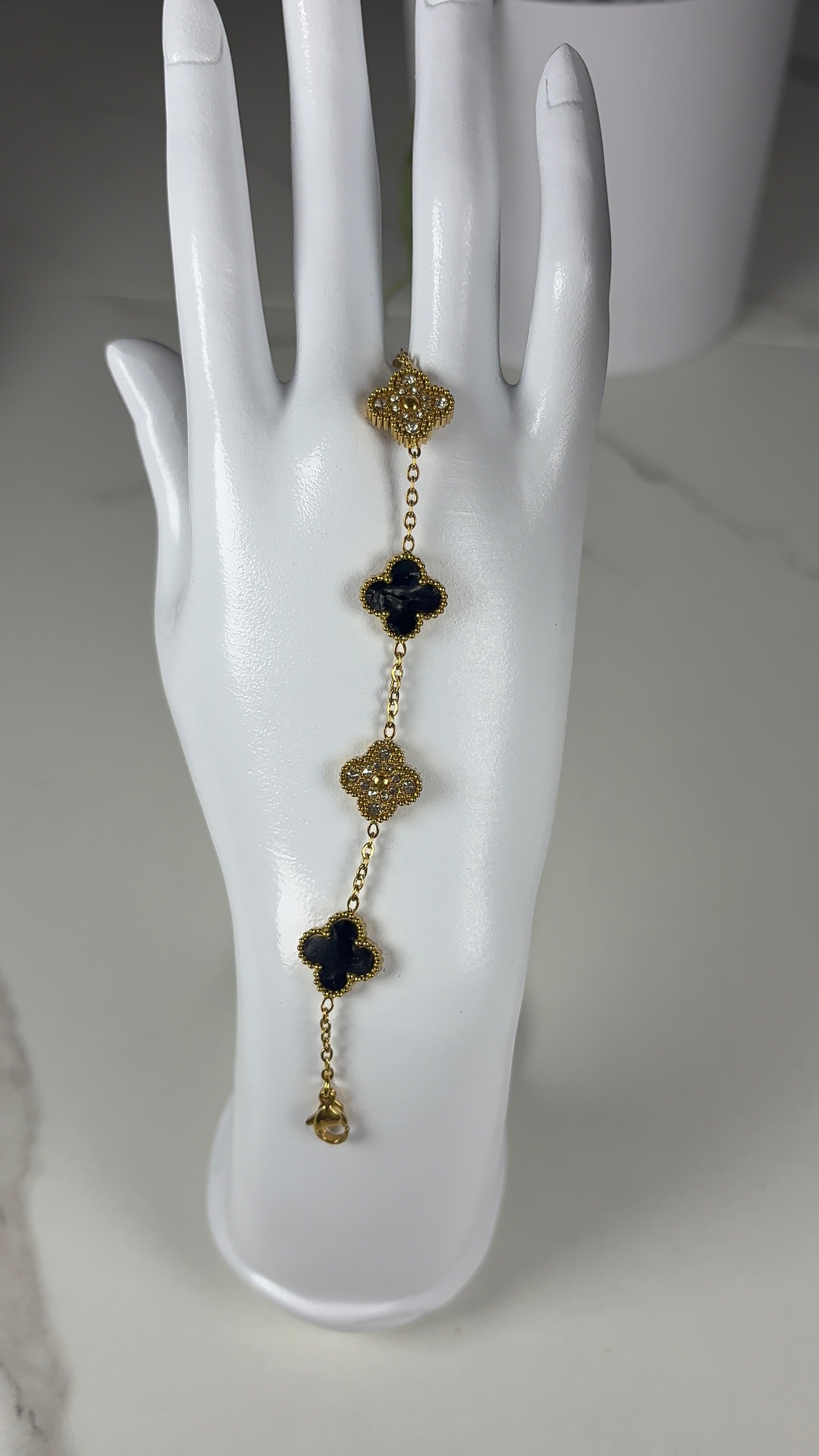 Bracelet trèfle noir