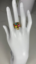 Bague breloque multicolore